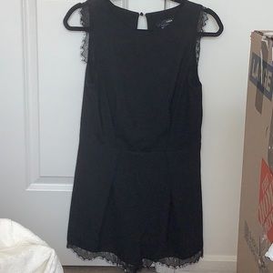 Aqua Black Lace Romper